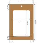 Dimensions techniques du porte-badge A6 en carton kraft