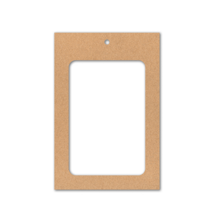 Porte badge kraft A6 double fenetre personnalisable par impression numérique