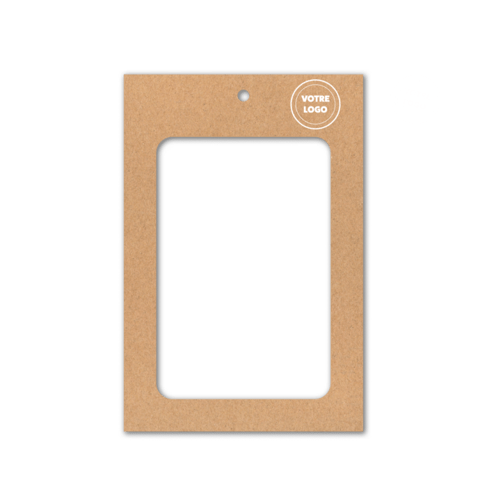 Porte badge kraft A6 double fenetre personnalisable par impression numérique