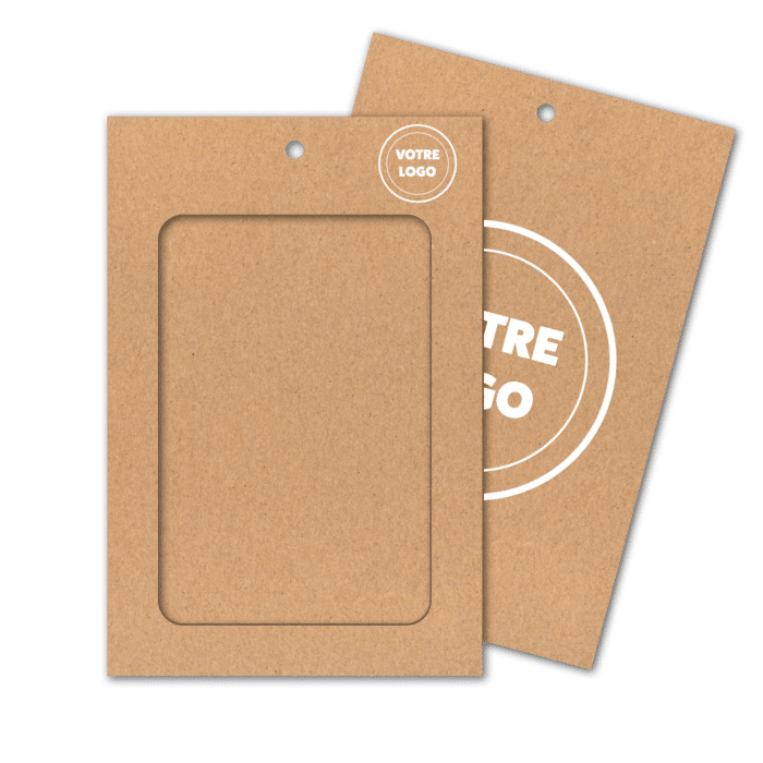 Porte badge kraft A6 simple personnalisable par impression numérique